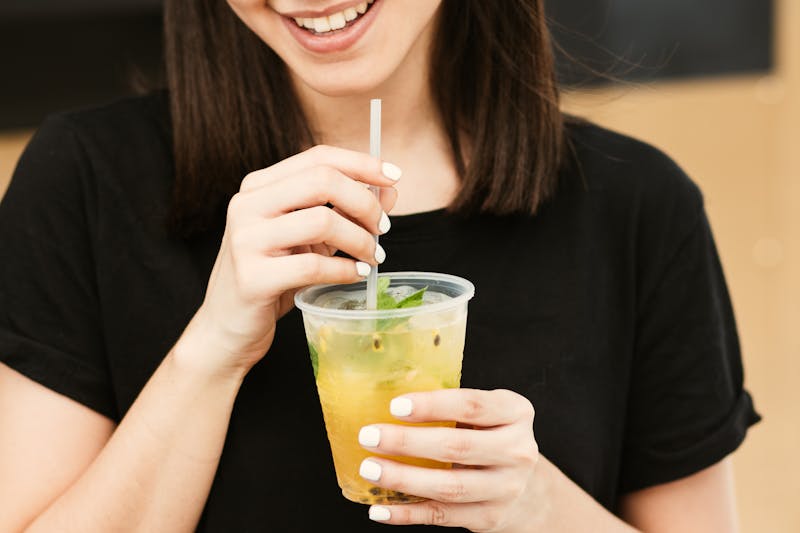 Mango lemonade freshly made drink